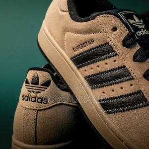 Adidas Super Star Ii Beige Suede Black/Stripes Unisex Fashion Shoes