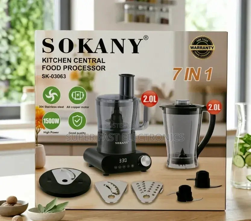 Sokany Kitchen Central Food Processor 1500w 7-in-1 Multifunctional