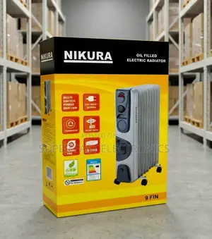 Nikura Room Heater 9-Fin Oil Filled Electric Radiator - 2400w High
