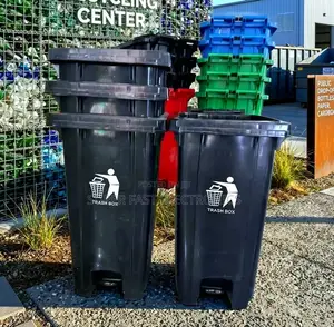 Garbage 240l Outdoor Garbage Bin - Industrial Wheelie Bin With Foot Pe