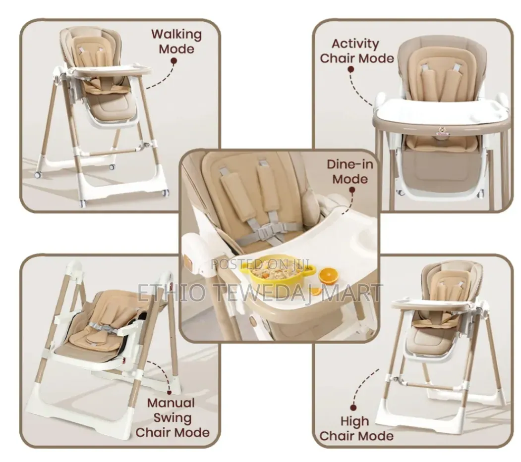 Waby High Chair Swing - Adjustable,Foldable Feeding Chair, Dual Tray