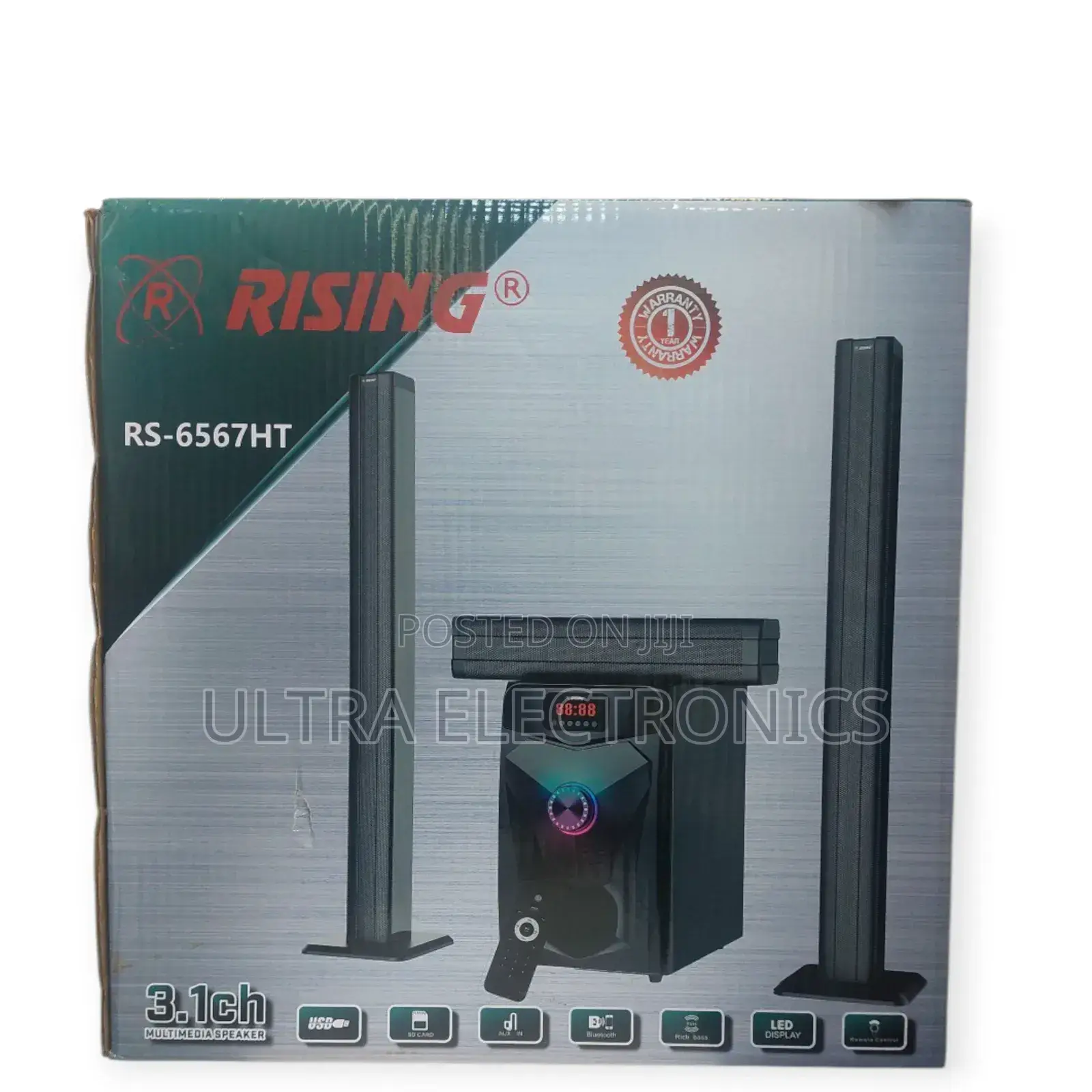Rising Rs-6567ht 3.1ch Multimedia Speaker System Featuring a Subwoofer