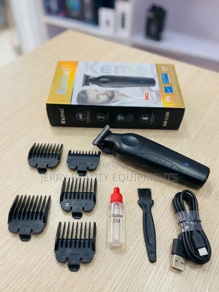 Kemei 2299 Hair Clipper- 0 Gap Clipper, Usb Rechargeable