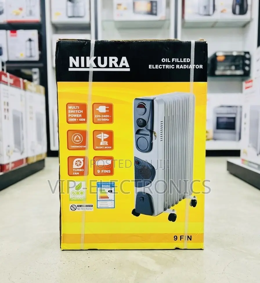 Nikura Room Heater 9-Fin Oil Filled Electric Radiator