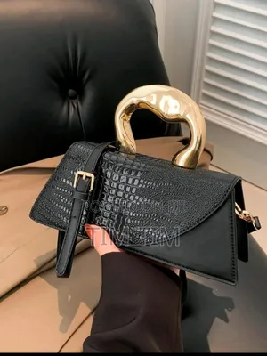 Black Crocodile Flap Handbag,Elegant for Casual, Work,Occasion
