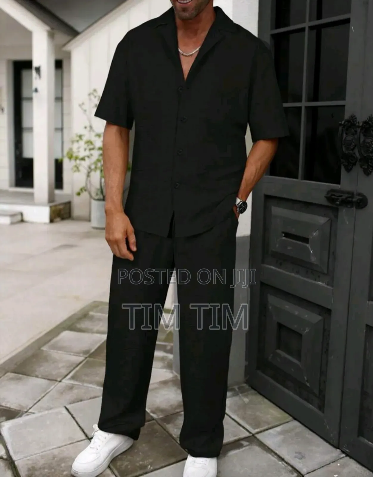 Men's Long Pants Set Men Two Pieces