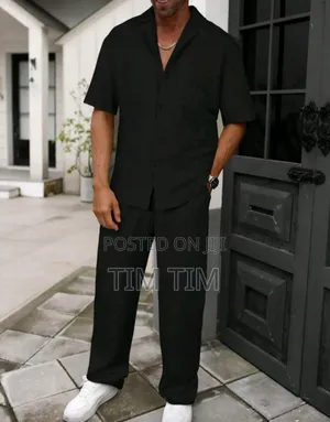 Men's Long Pants Set Men Two Pieces