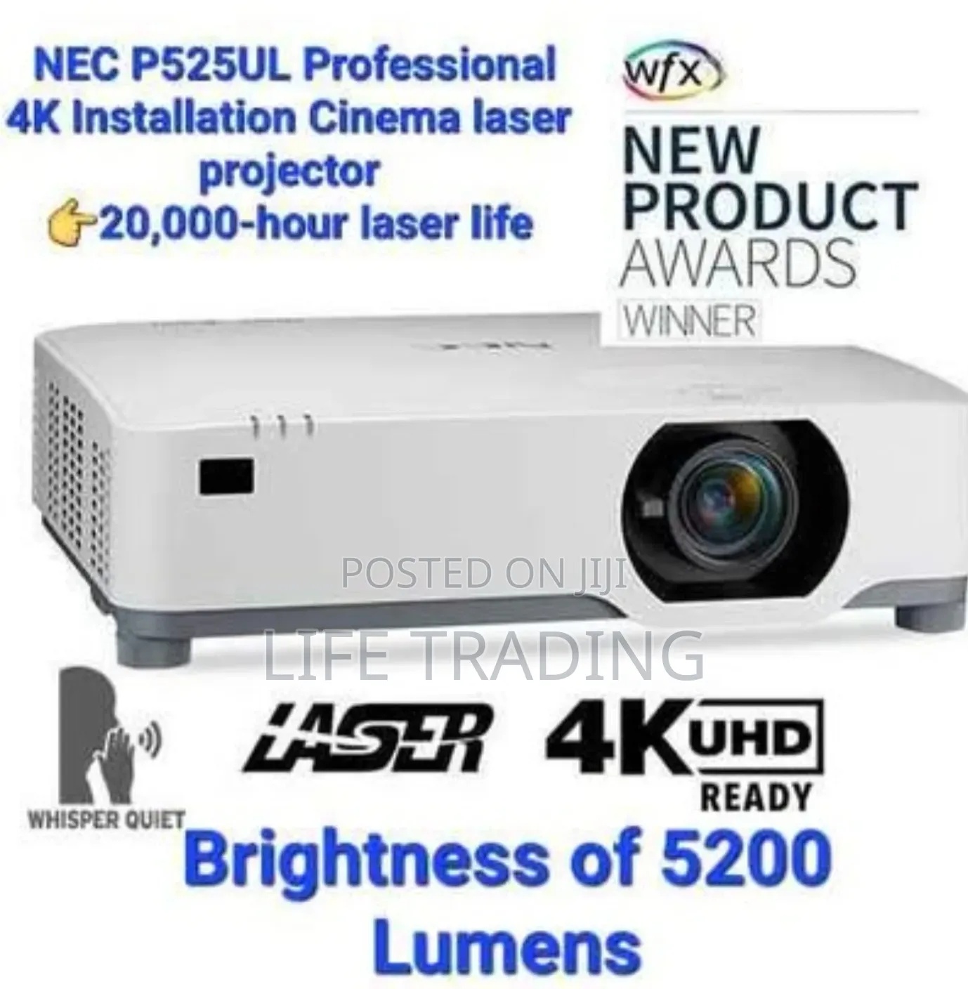 New Nec P525ul 5200 Lumens Professional Projector