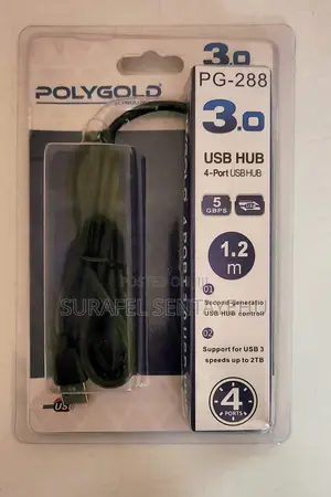 Polygold 4-Port Usb 3.0 High-Speed Hub (1.2m Long Cable) - New