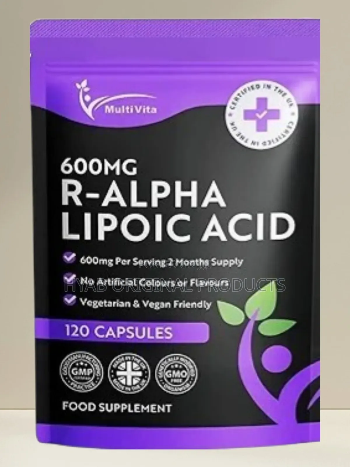 R-Alpha Lipoic ( Active Form of Ala) 600mg Per Serving 120