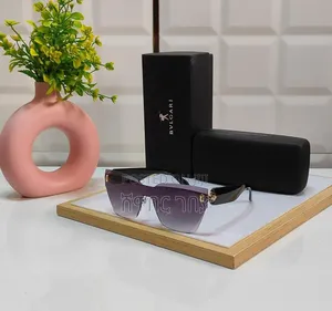 Italian-Inspired Premium Bvlgari Rimless Shield Sunglasses.