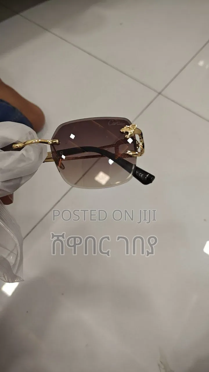 Cartier Panthère Rimless Rectangular Sunglasses