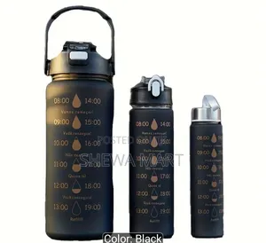 Large Capacity Frosted Gradient Plastic Water Bottle,Featuring a Time