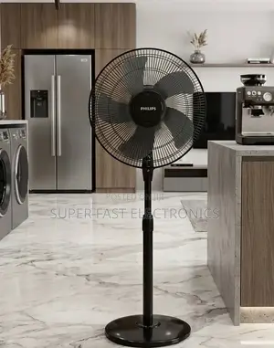 Philips 18inch Stand Fan High-Velocity Pedestal Fan Sleek Black Design