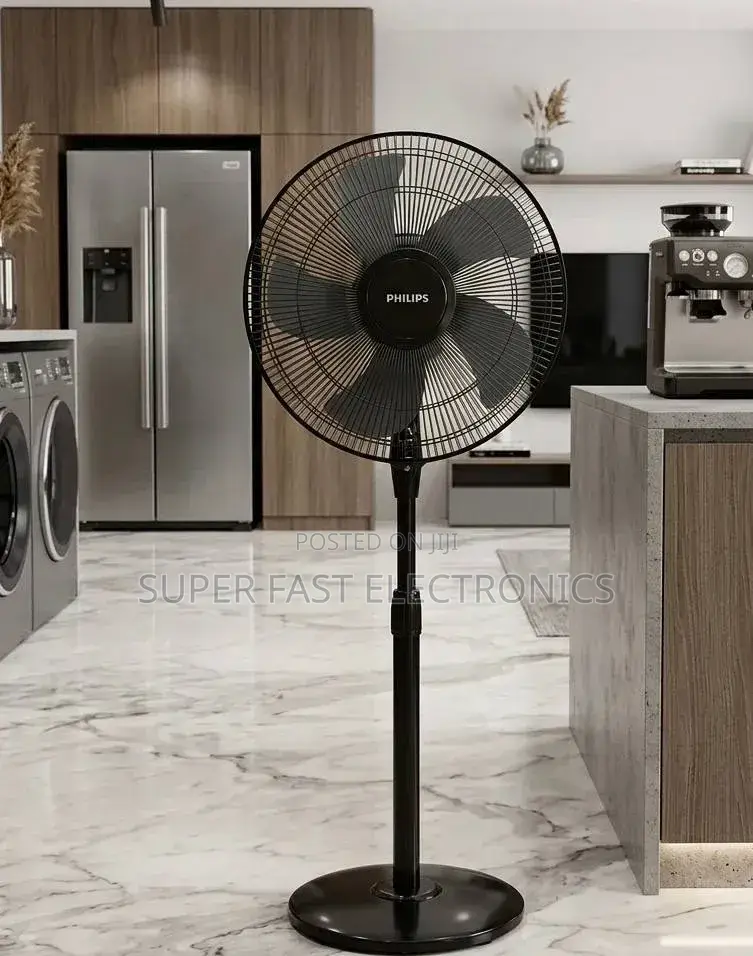 Philips 18inch Stand Fan High-Velocity Pedestal Fan Sleek Black Design