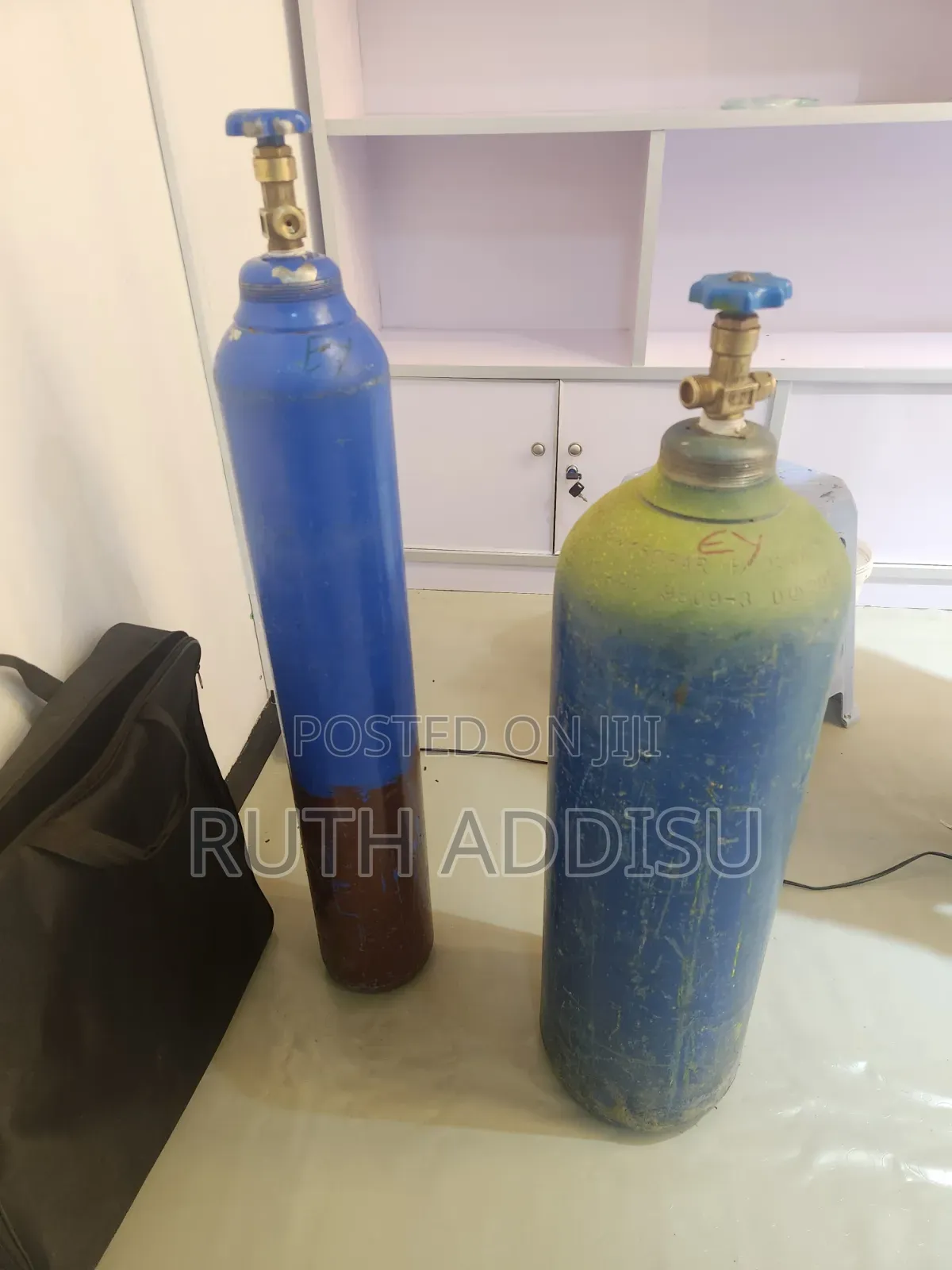 Oxygen Tanks on White Background Stock Photo Oxygen Cylinde for All