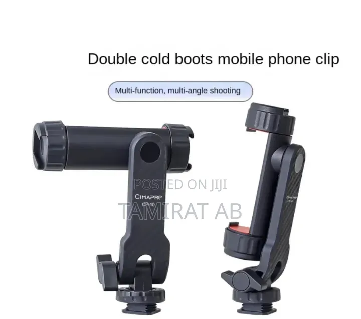 360° Rotating Camera Tripod Phone Mount With Dual Cold Shoe 1/4"Screw