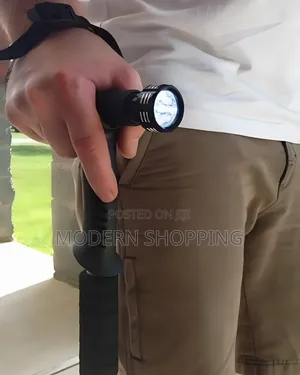 4-step Adjustable Anti-shock Hiking Walking Stick With Led Flashlight