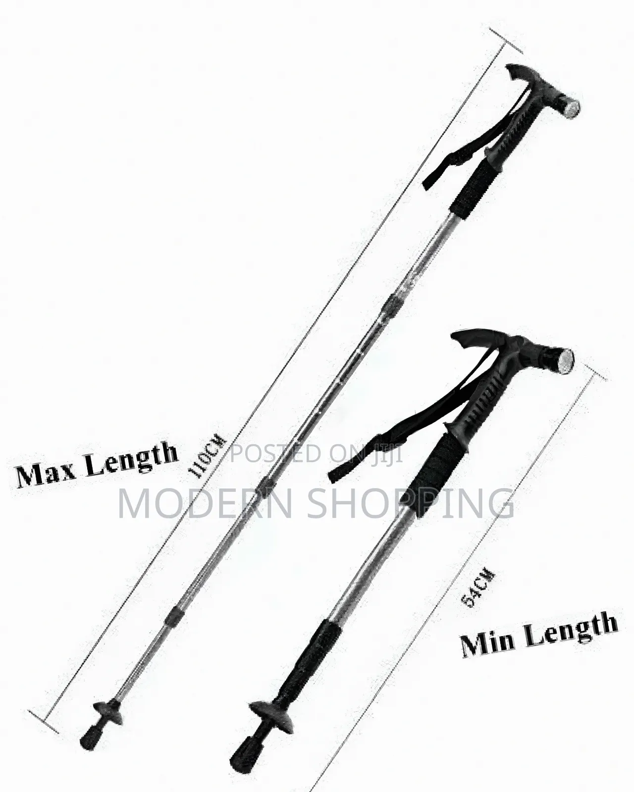 4-step Adjustable Anti-shock Hiking Walking Stick With Led Flashlight