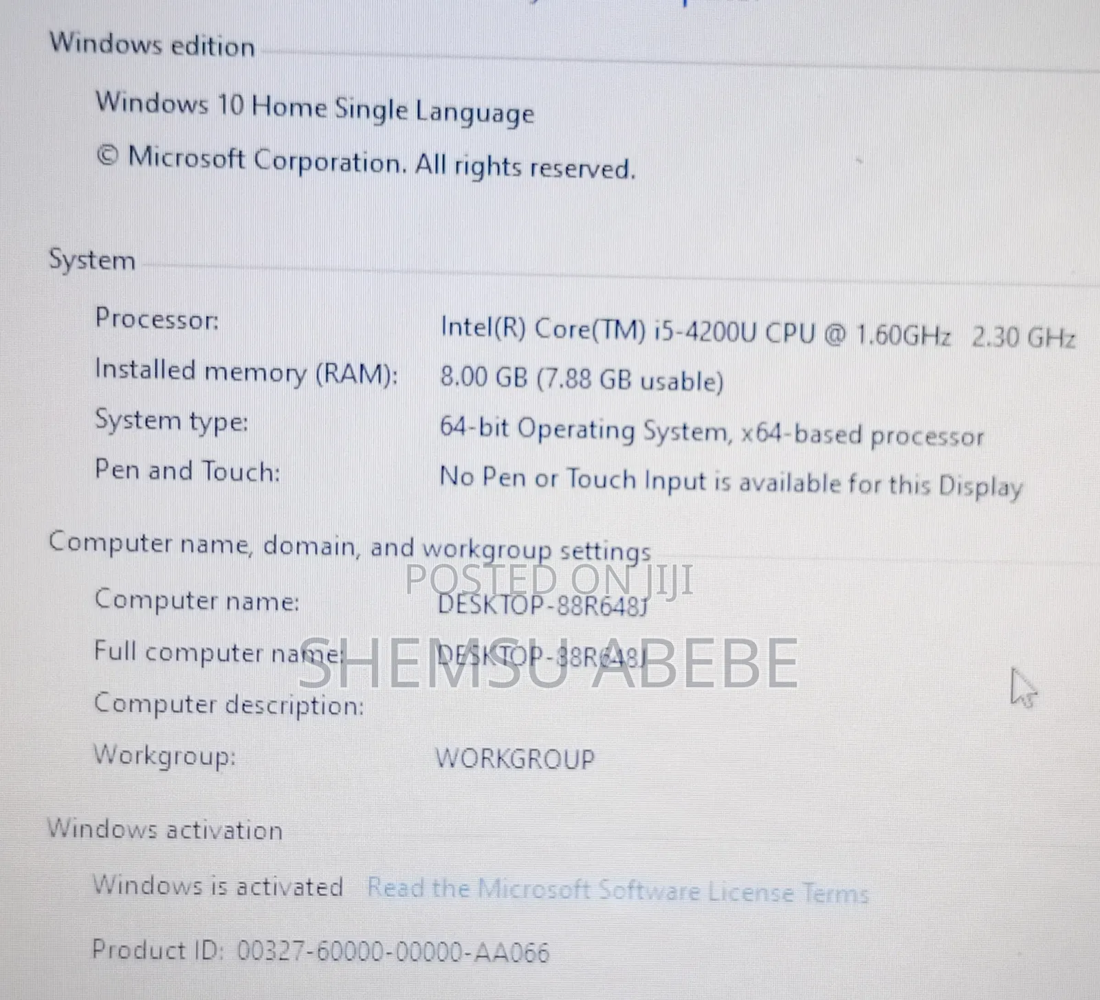 Laptop Dell 8GB Intel Core i5 HDD 500GB