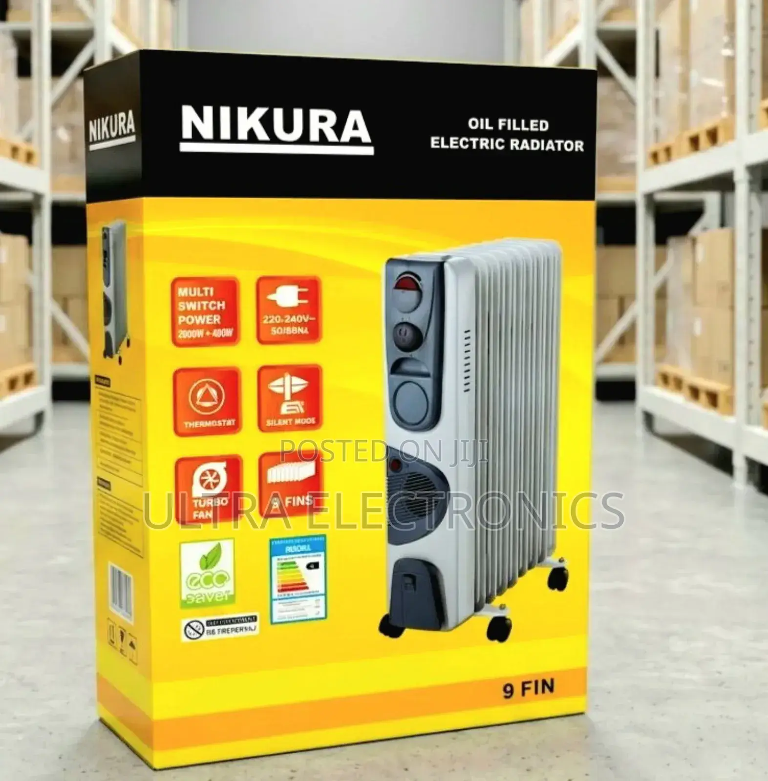 Nikura Oil-filled Electric Radiator With 9 Fins