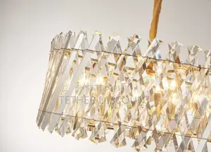 Crystal Chandelier Elegant Ceiling Gold Lamp አዲስ ማብራት