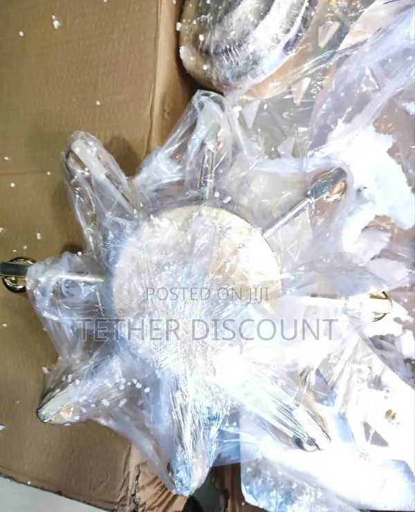 Crystal Chandelier Elegant Ceiling Gold Lamp አዲስ ማብራት