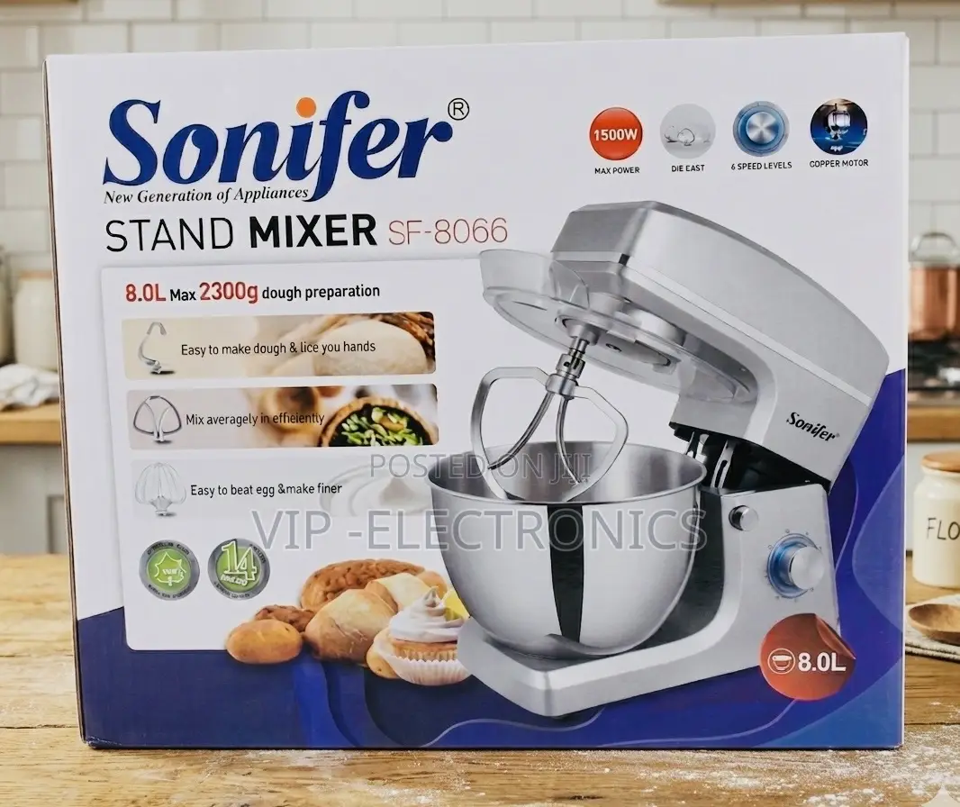 Sonifer Sf-8066 Stand Mixer (1500w, 8.0l