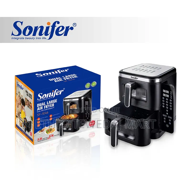 Sonifer Dual Large Air Fryer, Touch Control , Oil-Free Air Fryer