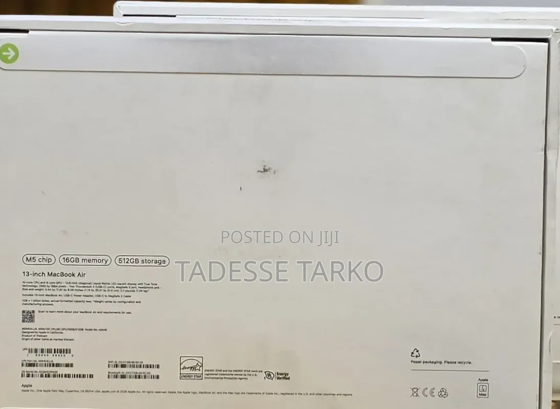New Apple MacBook Air 2026 M5 13-inch 16GB Apple M5 Pro SSD 512GB