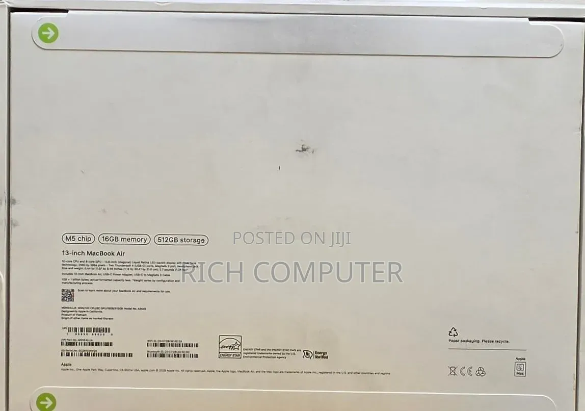 New Laptop Apple MacBook 16GB Apple M5 SSD 512GB