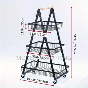 3 Layers Metal Rolling Cart