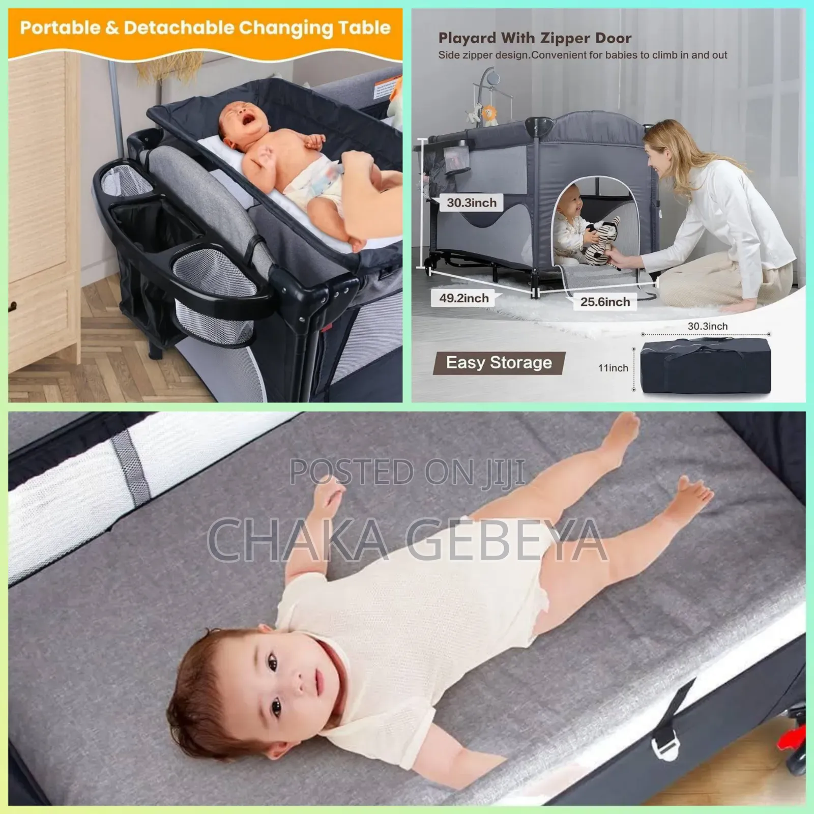 Foldable Multifunctional Baby Bed – Attaches to Adult Bed,