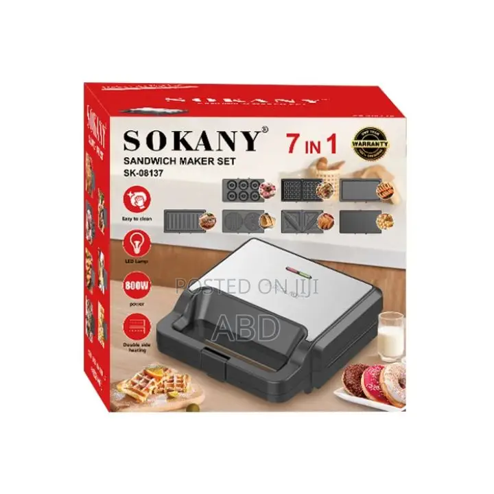 Sokany የሳንድዊች ማሽን (7-in-1)