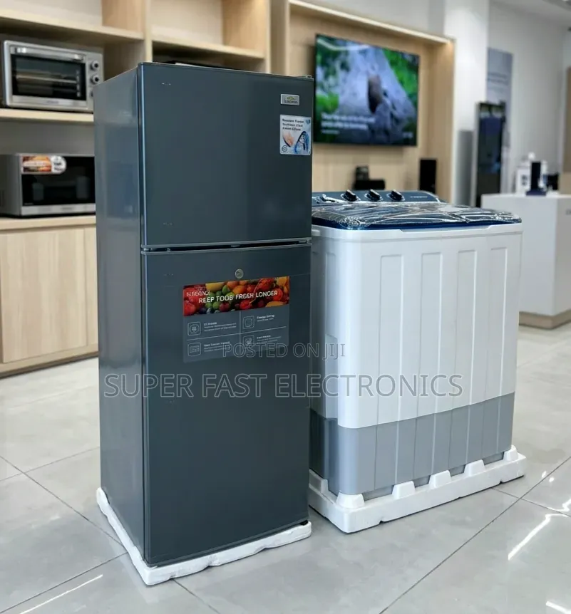 Elegance Refrigerator 202 Series: Compact Dual-Door in Charcoal Grey