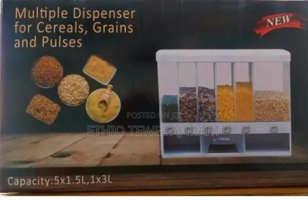 Multiple Dispenser for Cereals, Grains ጥራጥሬ ማስቀመጫ ና በቀላሉ እየቀነሱ የሚጠቀሙበት
