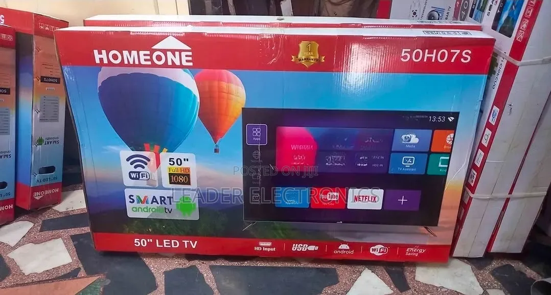 Homeone Tv 50" Smart Android Tv New Arrival Double Glass Tv( Original