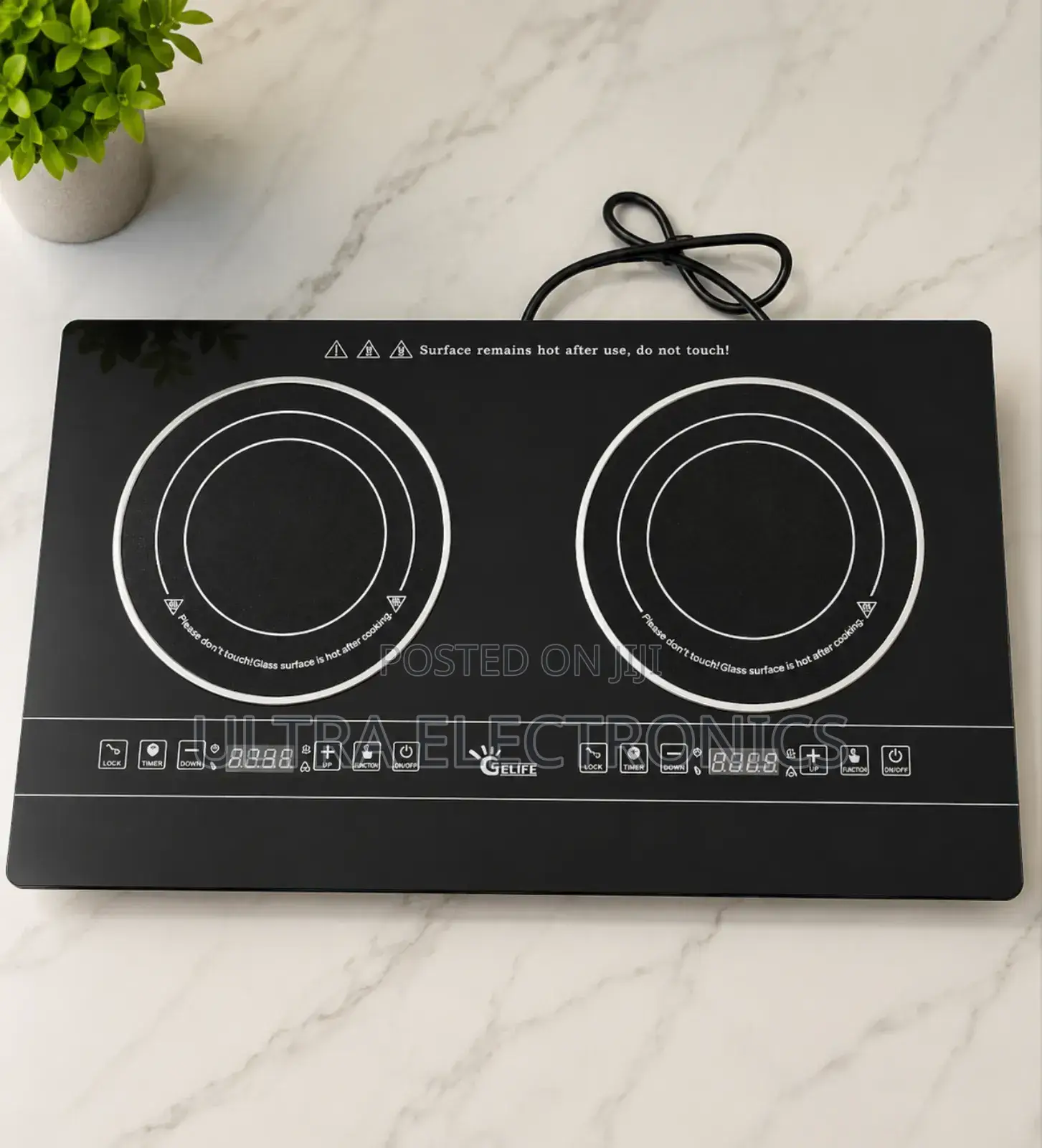 Double Burner Electric Induction Cooker Crystal Glass Fast Heating