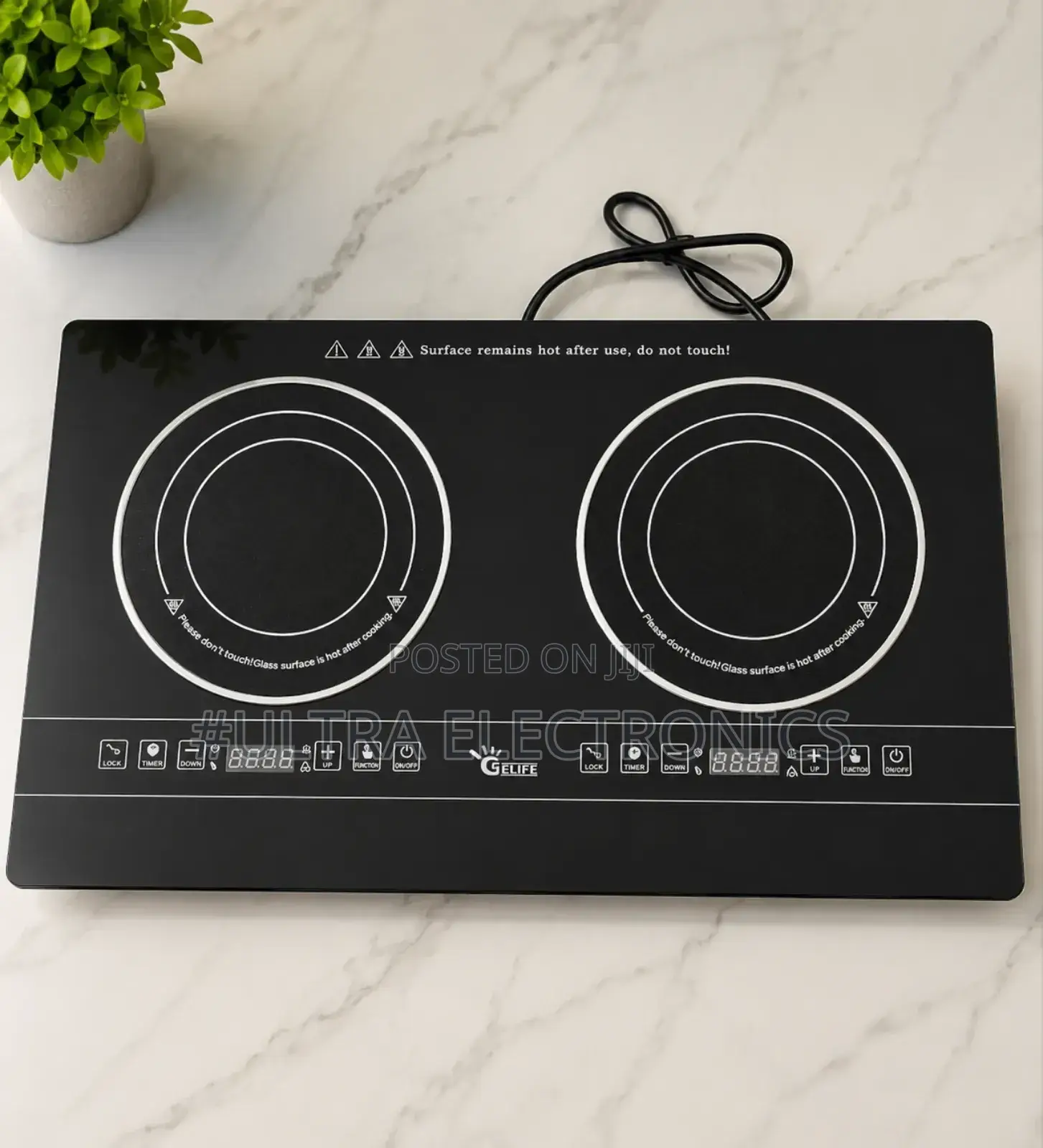 Double Burner Electric Induction Cooker Crystal Glass Fast Heating