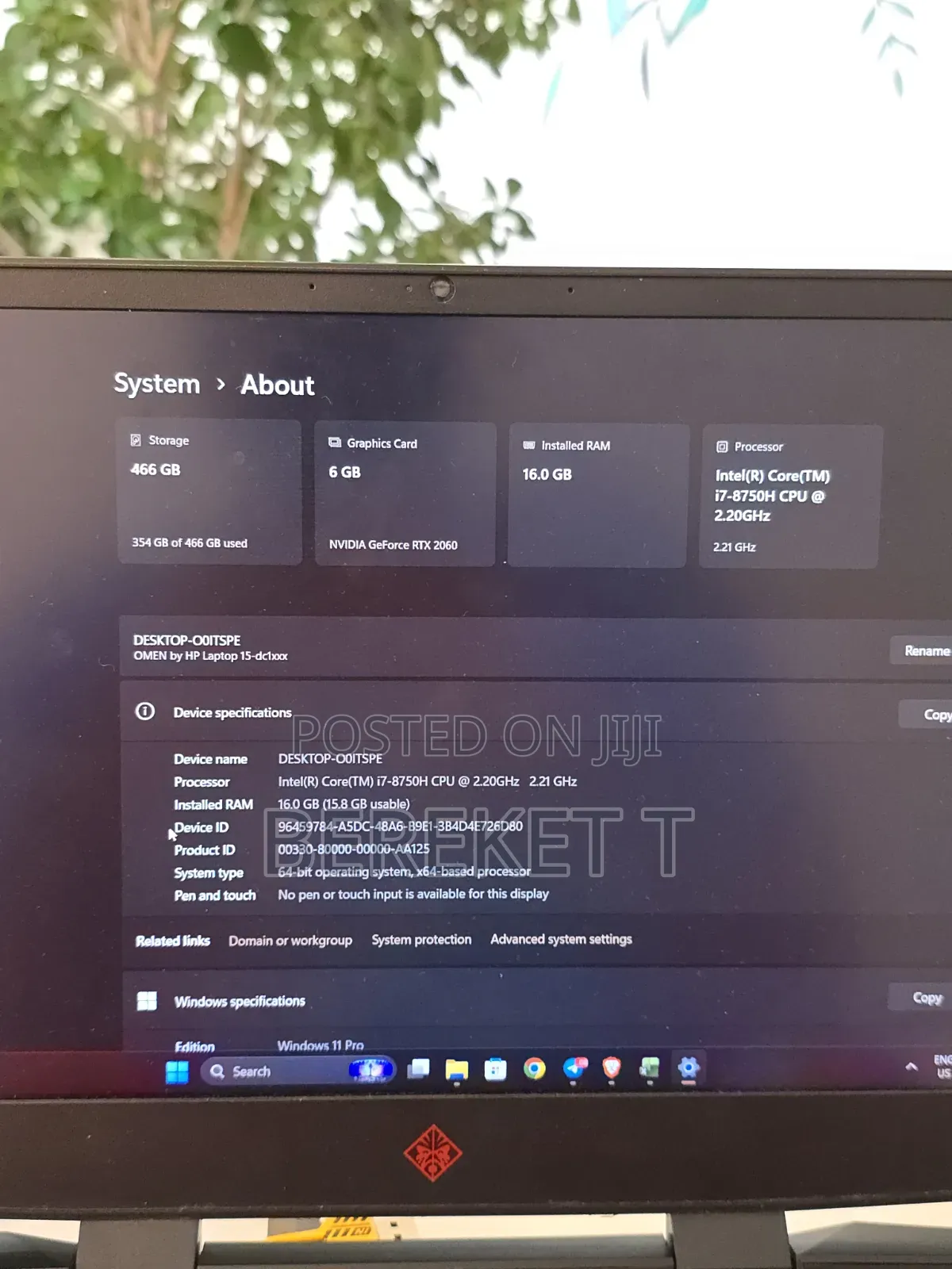 Laptop HP Omen 15 16GB Intel Core i7 SSD 512GB