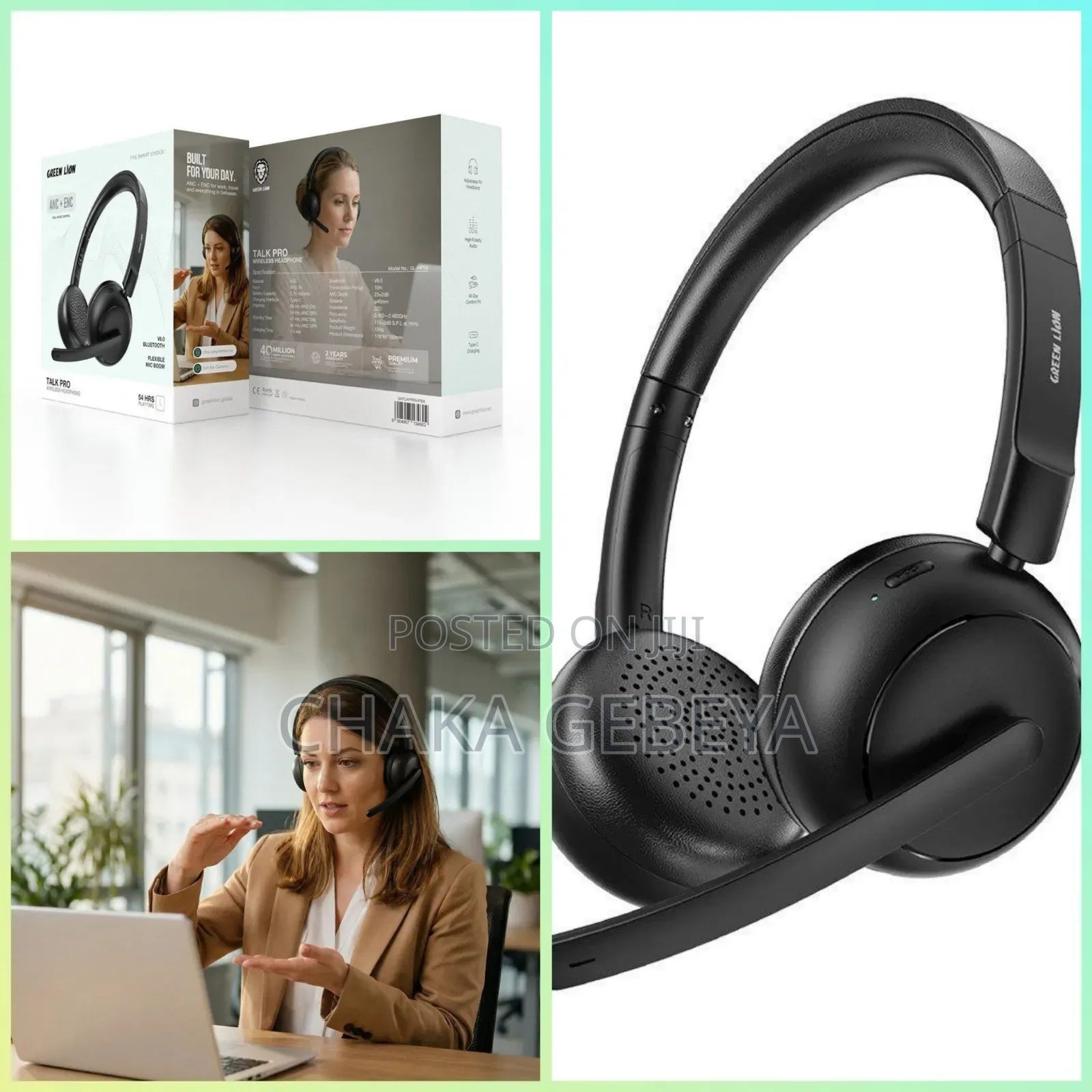 High-Fidelity Audio Headphones – Flexible Mic Boom, Type-C Charging