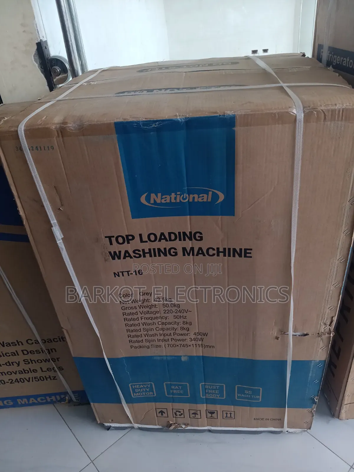 National Wsshing Mashine Top Loading 16kg Doubel