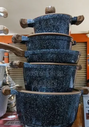 Black Granite Marble Cookware Set/ዘመናዊ ድስት የግራናይት ማብሰያ ስብስብ