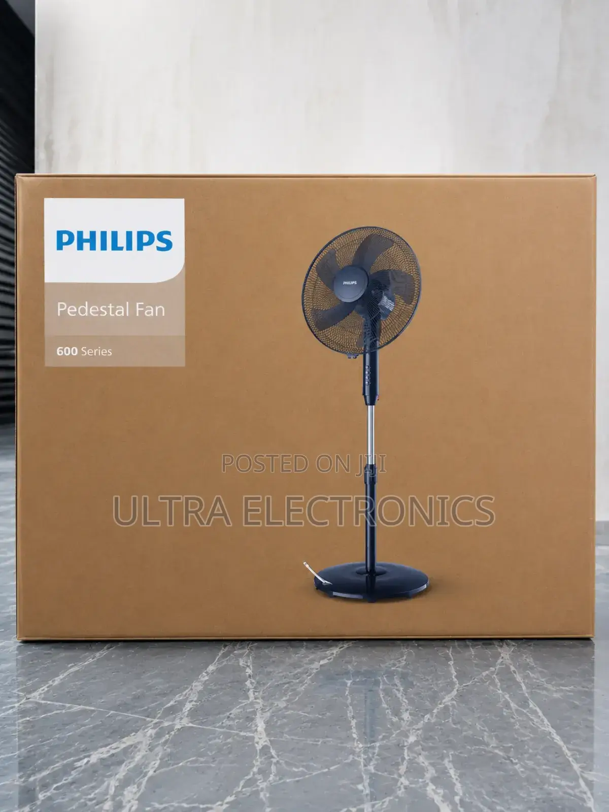 Fan Cooling Philips Series 600 Pedestal In Black. Powerful Airflow: