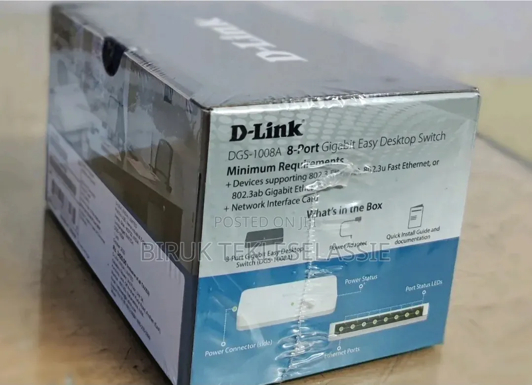 D-Link DGS-1008a 8-Port Gigabit Easy Desktop Switch (White)