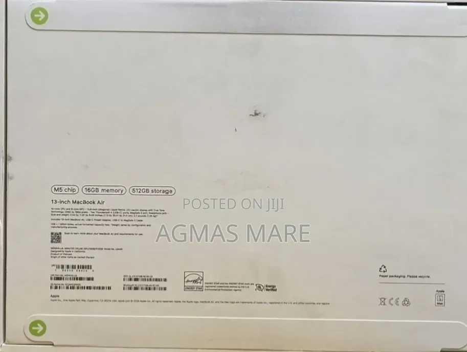 New Laptop Apple MacBook Air 2026 M5 13-inch 16GB Apple M5 SSD 512GB