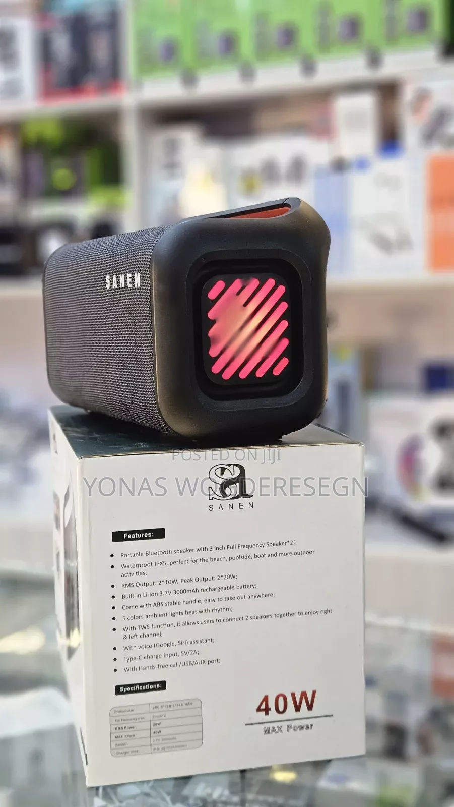 Sanen Portable Bluetooth Speaker – Deep Bass Wireless Sound System
