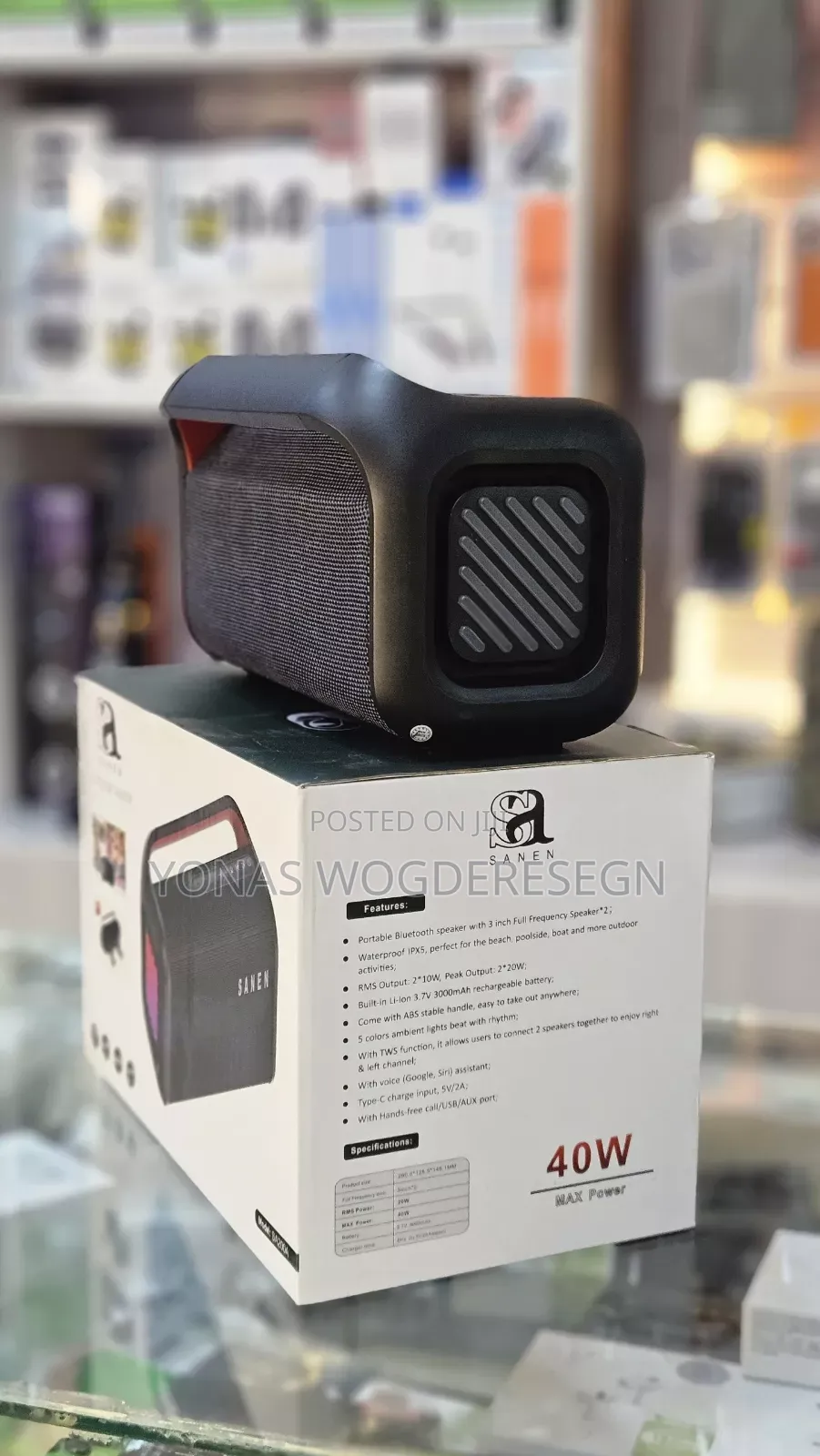 Sanen Portable Bluetooth Speaker – Deep Bass Wireless Sound System