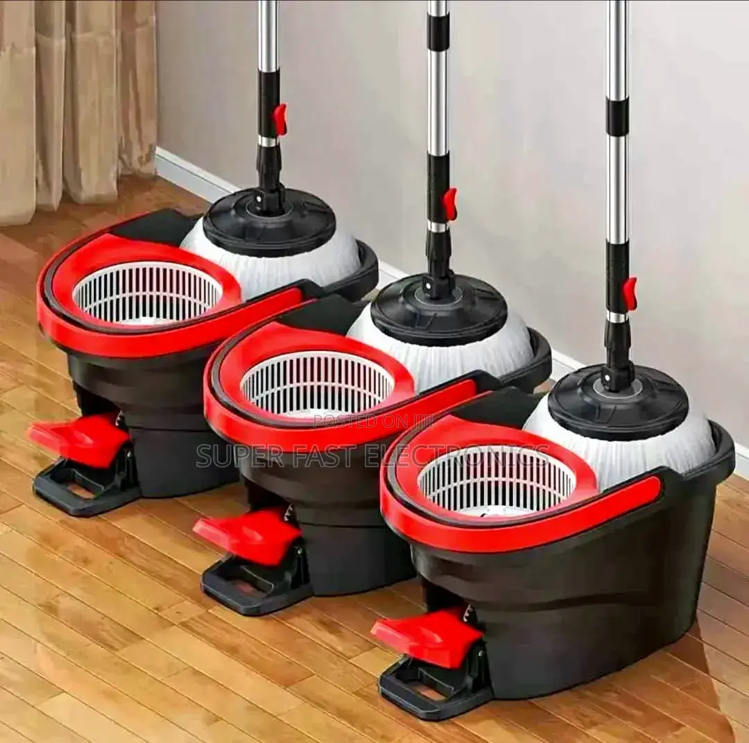 Spin Mop and Bucket System With Hands-Free Foot Pedal Wringer 360°
