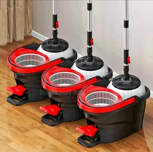 Spin Mop and Bucket System With Hands-Free Foot Pedal Wringer 360°